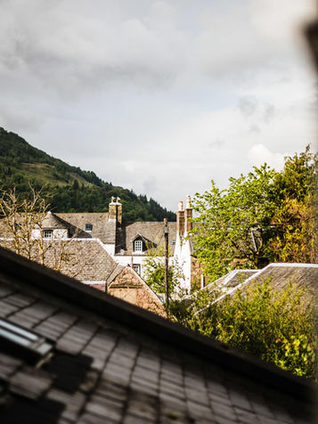 View from The Library (Dun a Quaiche) Rooms at The George Hotel, Inveraray, Argyll. Scotland.